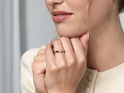Bague de fiançailles Joy en 14K or blanc avec diamant 0,50ct G/VS