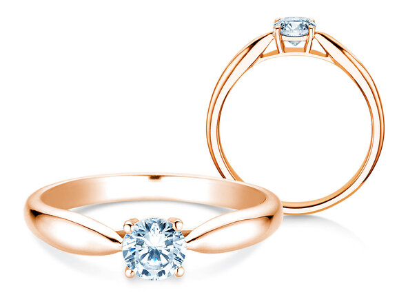 Bague de fiançailles Joy en 14K or rose avec diamant 0,50ct H/SI