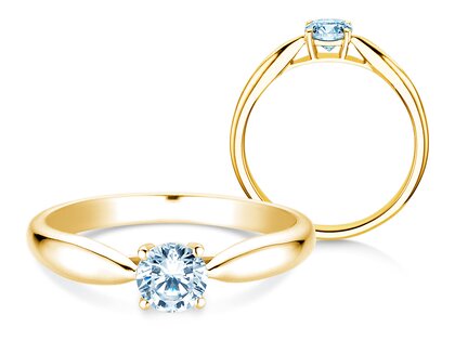 Bague de fiançailles Joy en 9K or jaune avec diamant 0,25ct G/SI