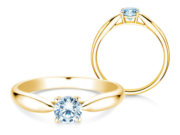 Bague de fiançailles Joy en 9K or jaune avec diamant 0,25ct G/SI