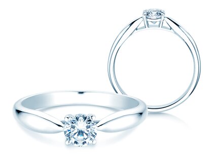 Bague de fiançailles Joy en 14K or blanc avec diamant 0,50ct G/VS
