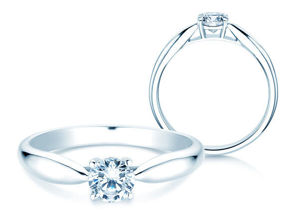 Bague de fiançailles Joy en 14K or blanc avec diamant 0,50ct G/VS