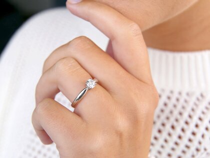Bague de fiançailles Joy en 14K or blanc avec diamant 0,50ct G/VS