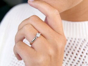Bague de fiançailles Joy en 14K or blanc avec diamant 0,50ct G/VS