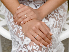 Bague de fiançailles Love dans 14K or blanc avec diamant 0,07ct G/SI