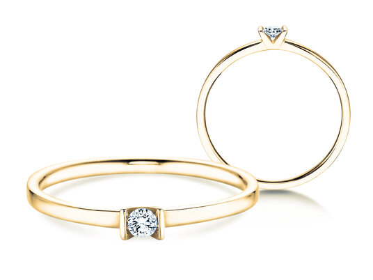 Bague de fiançailles Love dans 14K or blanc avec diamant 0,04ct G/SI