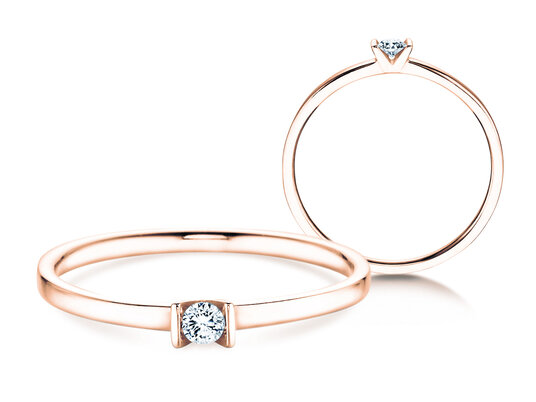 Bague de fiançailles Love dans 14K or blanc avec diamant 0,04ct G/SI