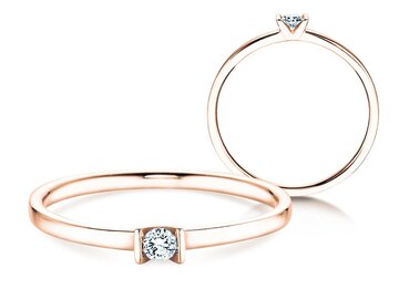 Bague de fiançailles Love dans or rose