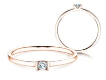 Bague de fiançailles Love dans 14K or rose avec diamant 0,07ct G/SI