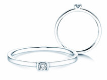 Bague de fiançailles Love dans 14K or blanc avec diamant 0,04ct G/SI