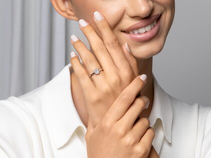 Bague de fiançailles Madison en 9K or blanc avec diamant 1,00ct H/SI