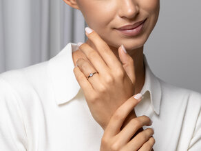 Bague de fiançailles Madison en 14K or rose avec diamant 0,20ct G/IF