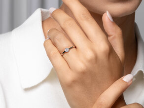 Bague de fiançailles Madison en 14K or rose avec diamant 0,20ct G/IF