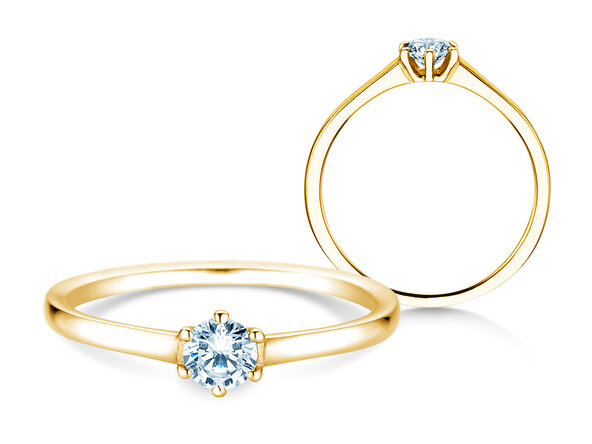 Bague de fiançailles Madison en 14K or jaune avec diamant 0,15ct H/SI