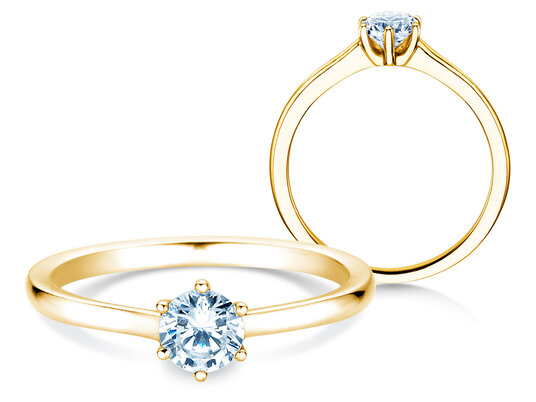 Bague de fiançailles Madison en 9K or blanc avec diamant 0,50ct H/SI
