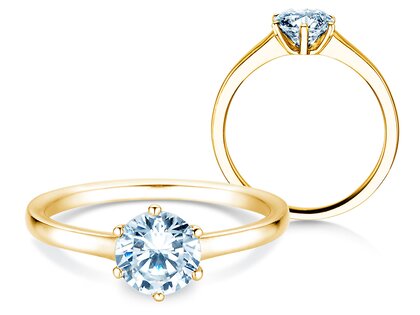 Bague de fiançailles Madison en 9K or jaune avec diamant 1,00ct H/SI