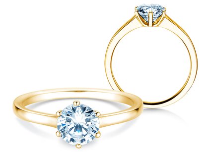 Bague de fiançailles Madison en 14K or jaune avec diamant de laboratoire 2,00ct E/VS