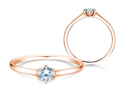 Bague de fiançailles Madison en 14K or rose avec diamant 0,20ct G/IF