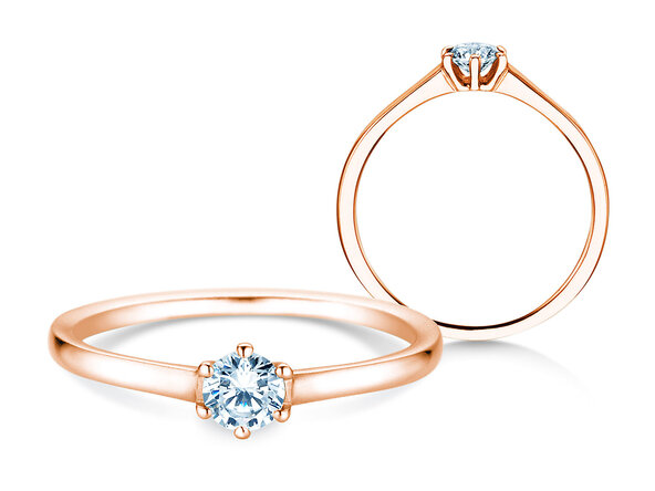 Bague de fiançailles Madison en 14K or rose avec diamant 0,20ct G/IF