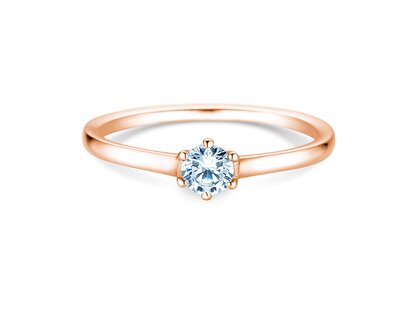 Bague de fiançailles Madison en 14K or rose avec diamant 0,20ct G/IF