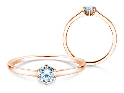 Bague de fiançailles Madison en 14K or rose avec diamant 0,25ct H/SI