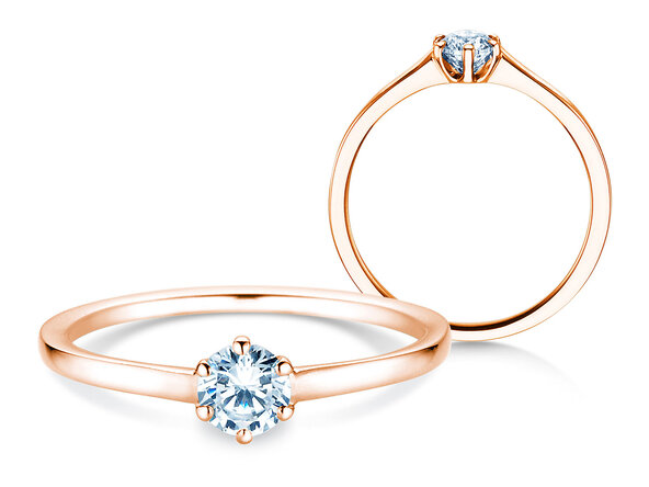 Bague de fiançailles Madison en 14K or rose avec diamant 0,25ct H/SI