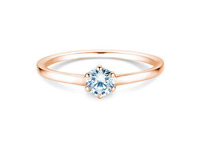 Bague de fiançailles Madison en 14K or rose avec diamant 0,25ct H/SI