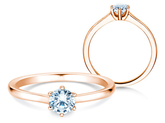 Bague de fiançailles Madison en 9K or blanc avec diamant 0,50ct H/SI