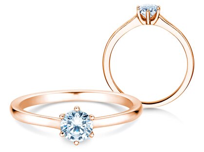 Bague de fiançailles Madison en 9K or rose avec diamant 0,50ct G/SI