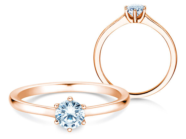 Bague de fiançailles Madison en 14K or rose avec diamant 0,50ct H/SI