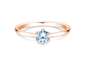 Bague de fiançailles Madison en 14K or rose avec diamant 0,50ct H/SI