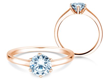 Bague de fiançailles Madison en 14K or rose avec diamant 1,00ct H/SI