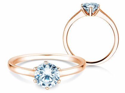 Bague de fiançailles Madison en 14K or rose avec diamant 1,00ct G/SI