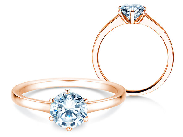 Bague de fiançailles Madison en 14K or rose avec diamant 1,00ct H/SI