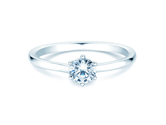 Bague de fiançailles Madison en 9K or blanc avec diamant de laboratoire 0,50ct E/VS