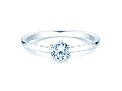 Bague de fiançailles Madison en 9K or blanc avec diamant 0,50ct G/SI