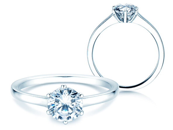 Bague de fiançailles Madison en 9K or blanc avec diamant 1,00ct H/SI