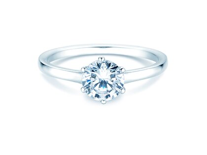 Bague de fiançailles Madison en 9K or blanc avec diamant 1,00ct H/SI