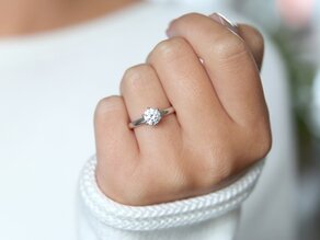 Bague de fiançailles Madison en 9K or blanc avec diamant 1,00ct H/SI