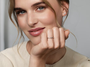 Bague de fiançailles Melody en 14K or jaune avec diamant 0,07ct H/SI