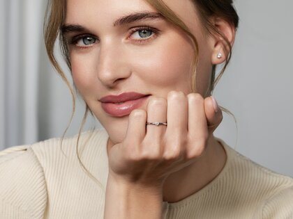 Bague de fiançailles Melody dans Argent 925/- avec diamant 0,10ct G/SI