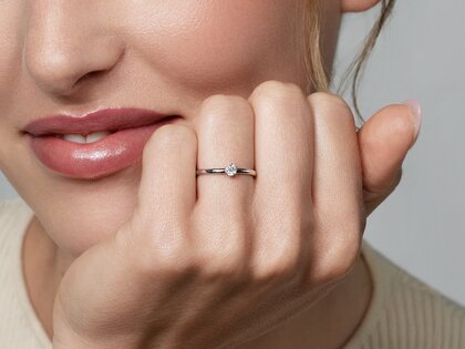 Bague de fiançailles Melody en 14K or blanc avec diamant 0,20ct G/SI