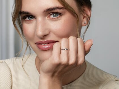 Bague de fiançailles Melody en 14K or blanc avec diamant 0,20ct G/SI