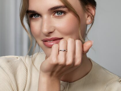 Bague de fiançailles Melody en 9K or blanc avec diamant 0,25ct H/SI