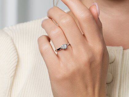 Bague de fiançailles Melody dans 14K or jaune avec diamant 0,50ct G/SI