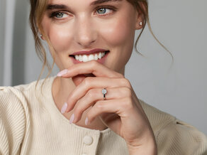 Bague de fiançailles Melody dans 14K or rose avec diamant 1,00ct G/IF