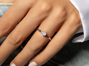 Bague de fiançailles Melody en 9K or blanc avec diamant 0,25ct H/SI