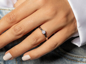 Bague de fiançailles Melody dans 14K or jaune avec diamant 0,50ct G/SI