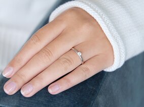 Bague de fiançailles Melody dans Argent 925/- avec diamant 0,15ct G/SI