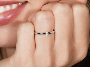 Bague de fiançailles Modern Petite dans 14K or blanc avec diamant 0,08ct G/SI